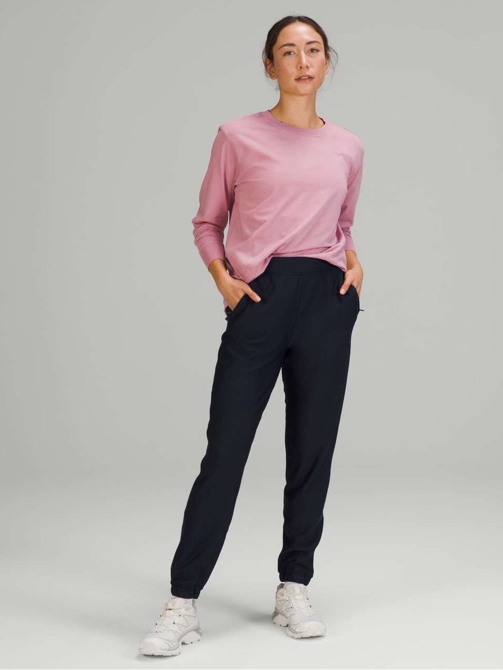 lululemon athletica Long Sleeve Crew in Dusty Pink